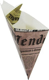 Blow-OUT Sale full case Mini Plus K-14 French Newspaper Cardboard Cone With Built In Sauce Container, holds 5.5 oz.