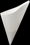 Hors d'oeuvre Mini Plus K-14 White Paper Cones, holds 5.5 oz: want to add sticker with your logo contact custom@friteshop.com