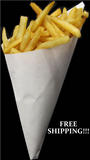 Small Plus K-16 White Paper Cones, Holds 7.5 Oz: want to add sticker with your logo contact custom@friteshop.com