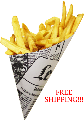SOLD OUT UNTIL LATE OCT 2025 X-Large K-20 French Newspaper Paper Cones, holds 12.5 oz. SOLD OUT UNTIL LATE OCT 2025 X-Large K-20 French Newspaper Paper Cones, holds 12.5 oz.
