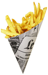 Hors d'oeuvre Mini K-13 French Newspaper Paper Cones, holds 4.5 oz.