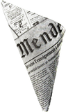 Small K-15 French Newspaper Paper Cones, holds 6.5 oz.