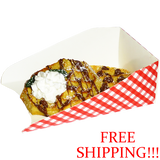 Belgian Waffle Tray Red and White Check. Ships flat, simple to fold & serve.