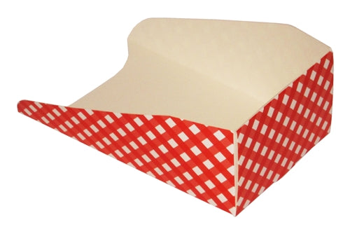Belgian Waffle Tray Red and White Check. Ships flat, simple to fold & serve.