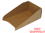 SOLD OUT PLEASE SEE WHITE OR RED CHECK TRAYS Belgian Waffle Tray Eco Kraft Brown. Ships flat, simple to fold & serve.