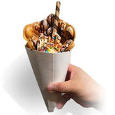 Hong Kong Egg Waffle - White Cardboard Cone