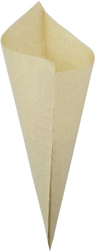 Hors d'oeuvre Mini K-13 Eco Friendly Brown  Paper Cones, holds 4.5 oz