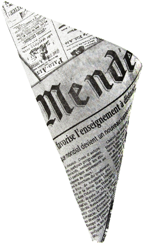 French Newspaper Paper Cones