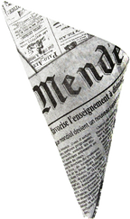 French Newspaper Paper Cones