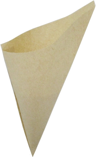 Hors d'oeuvre Mini Plus K-14 Eco Friendly  Brown Paper Cones, holds 5.5 oz.