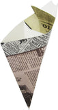 Blow out Sale full case Mini Plus K-14 French Newspaper Cardboard Cone With Built In Sauce Container, holds 5.5 oz.