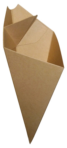 Light weight Cardboard Cone With Built In Sauce Container,  holds 7.5 oz.