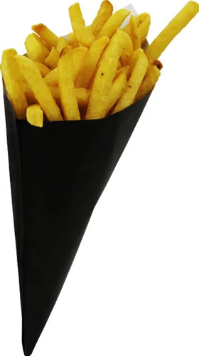 Hors d'oeuvre Mini K-13 Black Paper Cones., holds 4.5 oz.
