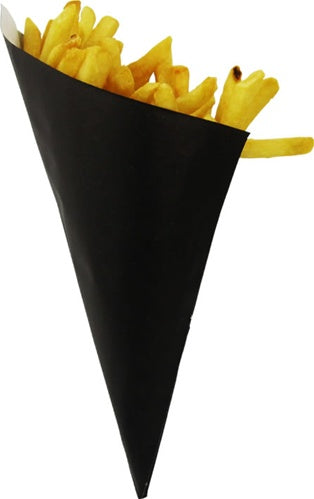 Hors d'oeuvre Mini K-13 Black Paper Cones., holds 4.5 oz.