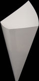 Large K-18 White Cardboard Cones Without Sauce Container holds 9.5 oz.