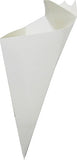 Blow-OUT Sale  Full Case Large K-18 White Cardboard Cone With Built In Sauce Container, holds 9.5 oz.