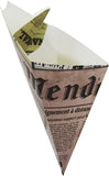 X Large K-20 French Newspaper Cardboard Cone With Built In Sauce Container , holds 12.5 oz.