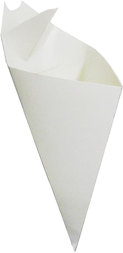 X-Large K-20 White Cardboard Cone With Built In Sauce Container,  , holds 12.5 oz.