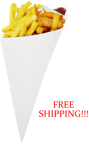 Blow-OUT Sale Cardboard Cone With Built In Sauce Container, Jumbo K-23 holds 18.5 oz.