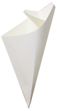 Blow-OUT Sale Full Case White K-14 Mini Plus Cardboard Cone With Built In Sauce Container, holds 5.5 oz.