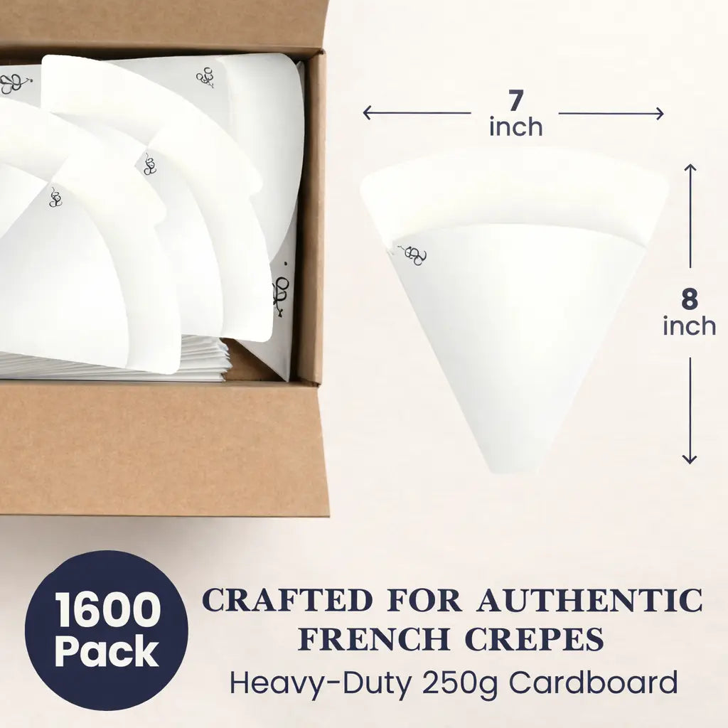 1600 Pack
CRAFTED FOR AUTHENTIC FRENCH CREPES
Heavy-Duty 250g Cardboard