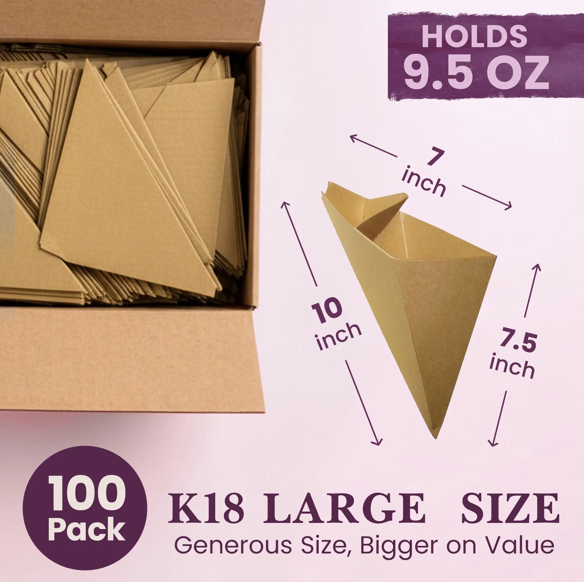 100 Pack
K18 LARGE SIZE Generous Size, Bigger on Value