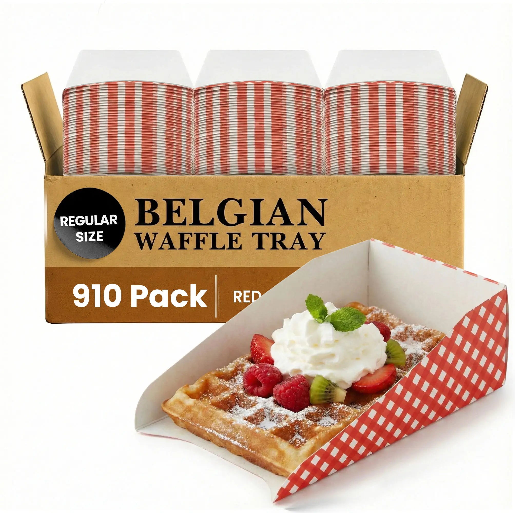 REGULAR SIZE
BELGIAN WAFFLE TRAY
910 Pack