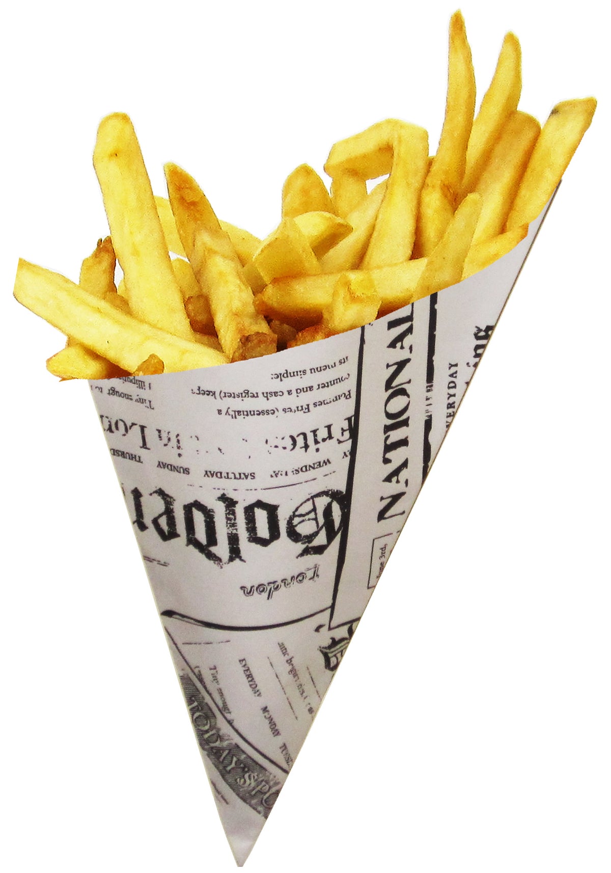 Hors d'oeuvre Mini K-13 English Newspaper  Checked Paper Cones, holds 4.5 oz.