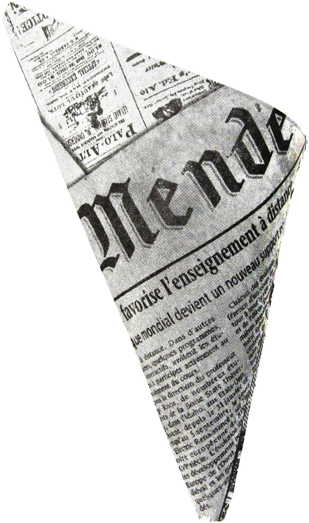 Small K-15 French Newspaper Paper Cones, holds 6.5 oz.