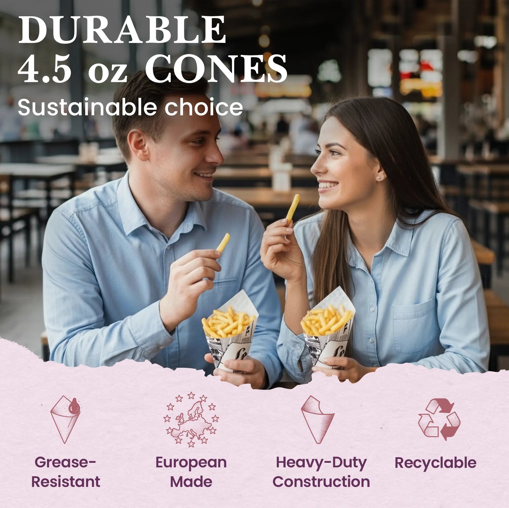 DURABLE 4.5 oz CONES Sustainable choice