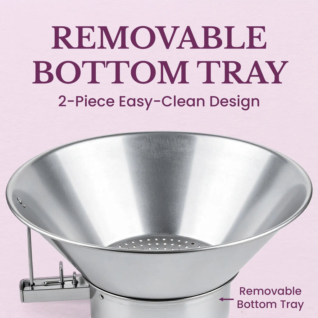 REMOVABLE BOTTOM TRAY
2-Piece Easy-Clean Design
