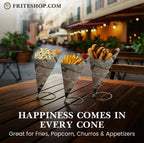 HAPPINESS COMES IN EVERY CONE
Great for Fries, Popcorn, Churros & Appetizers