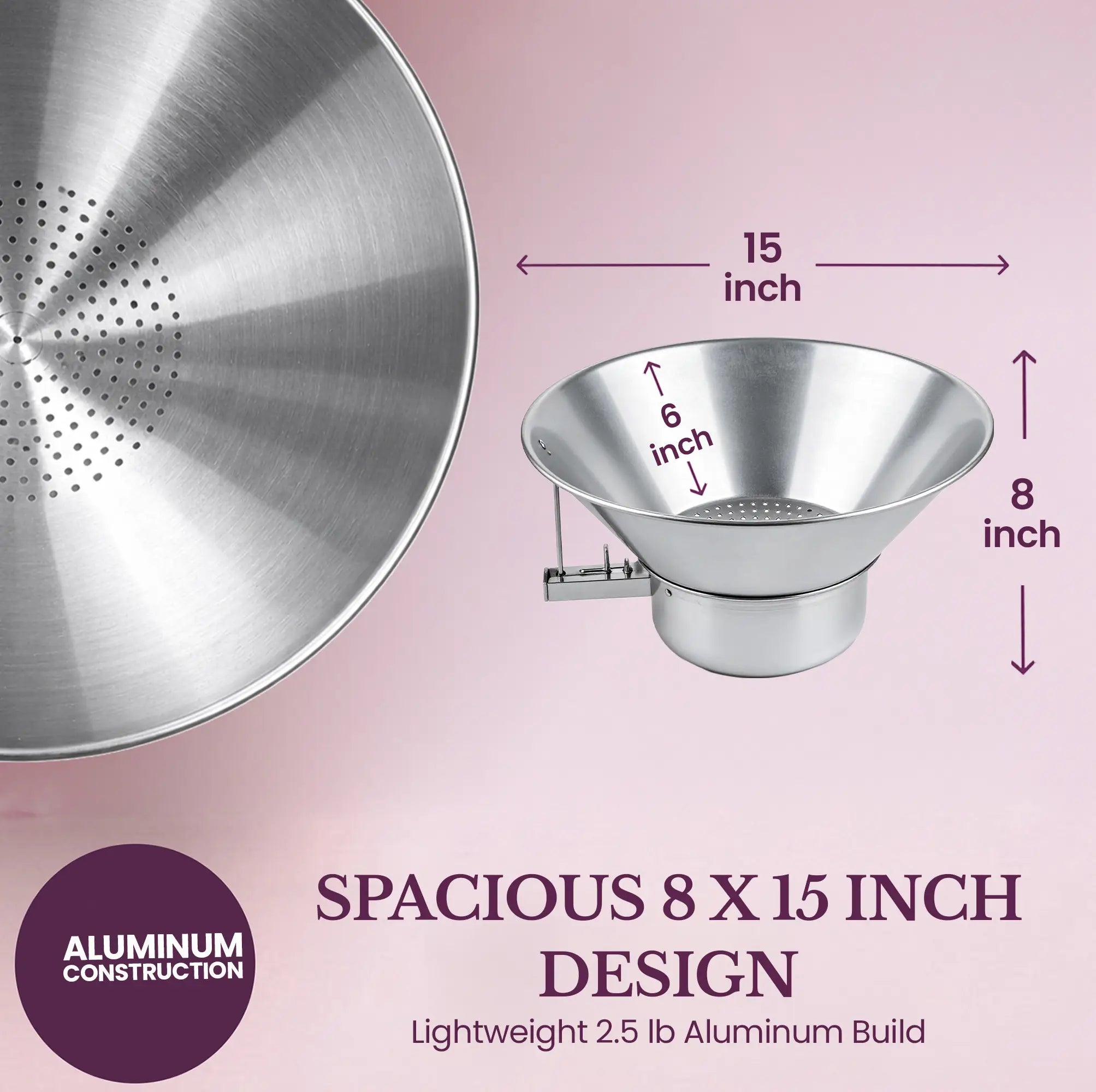 SPACIOUS 8 X 15 INCH DESIGN
Lightweight 2.5 lb Aluminum Build