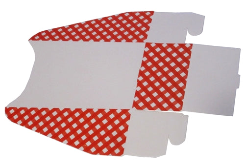 Belgian Waffle Tray Red and White Check. Ships flat, simple to fold & serve.