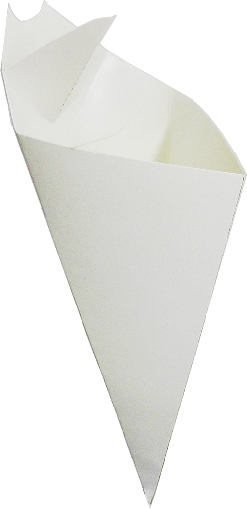 Cardboard Cone With Built In Sauce Container, holds 5.5 oz.