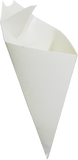 Blow-OUT Sale Full Case White K-14 Mini Plus Cardboard Cone With Built In Sauce Container, holds 5.5 oz.