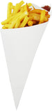 Blow-OUT Sale Full Case X-Large K-20 White Cardboard Cone With Built In Sauce Container,  , holds 12.5 oz.