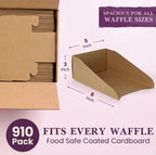910 Pack
FITS EVERY WAFFLE 
Food Safe Coated Cardboard