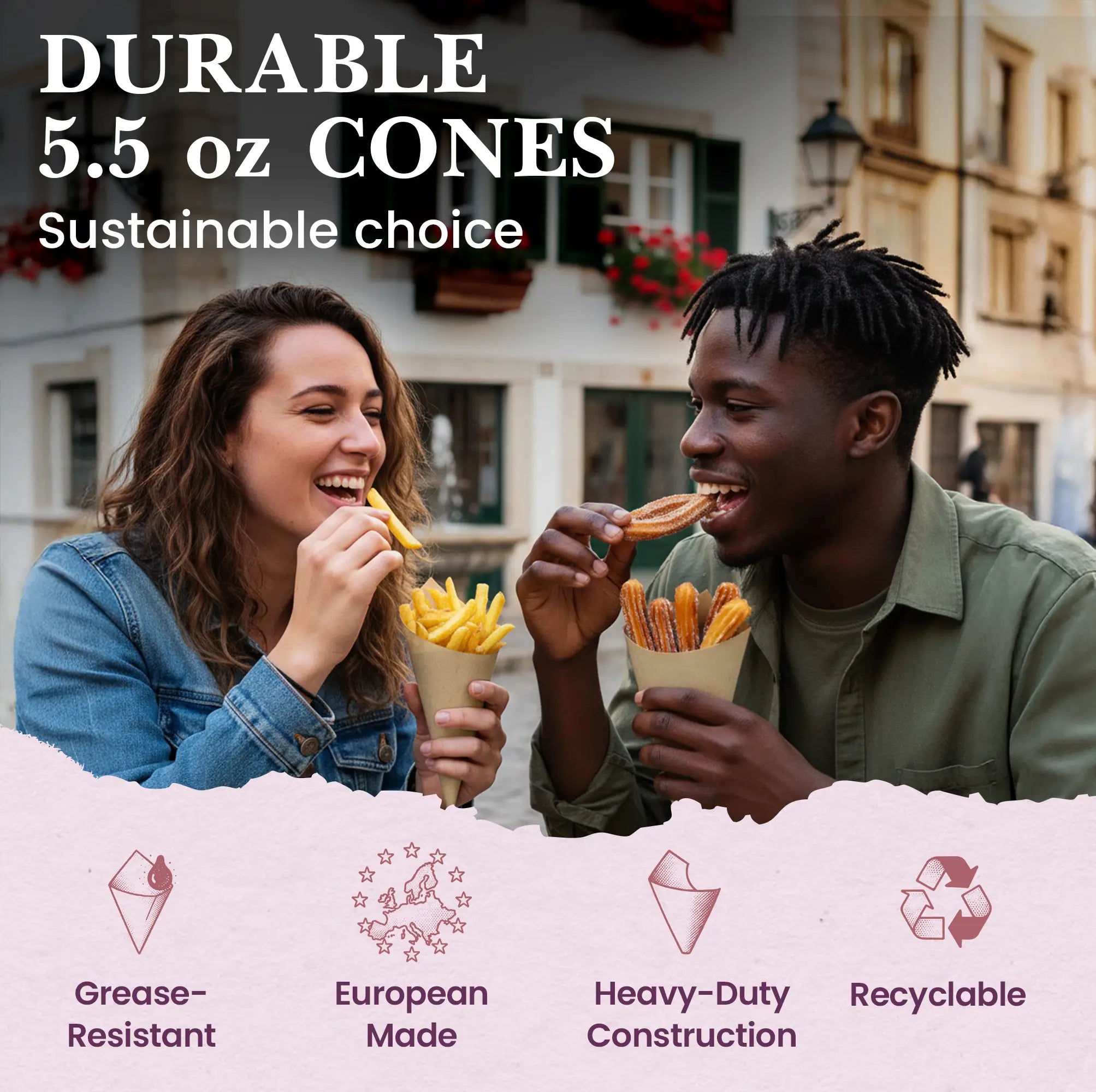 DURABLE 5.5 oz CONES Sustainable choice