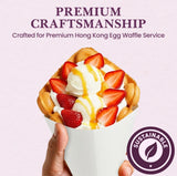 Hong Kong Egg Waffle - White Cardboard Cone