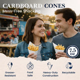 BLOW-OUT SALE Small Plus K-16 White Cardboard Cones Without Sauce Container, holds 7.5 oz.