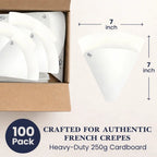 100 Pack
CRAFTED FOR AUTHENTIC FRENCH CREPES
Heavy-Duty 250g Cardboard