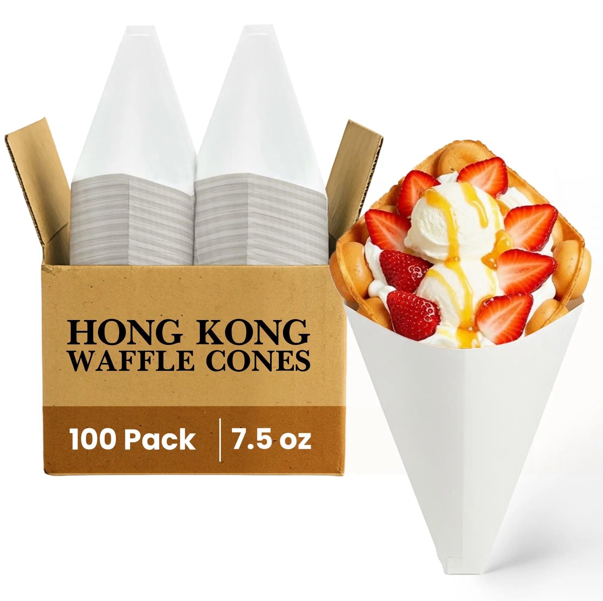 HONG KONG WAFFLE CONES
100 Pack
7.5 oz