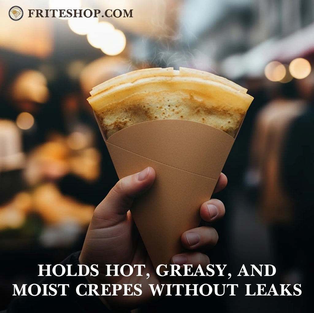 HOLDS HOT, GREASY, AND MOIST CREPES WITHOUT LEAKS