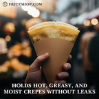 HOLDS HOT, GREASY, AND MOIST CREPES WITHOUT LEAKS