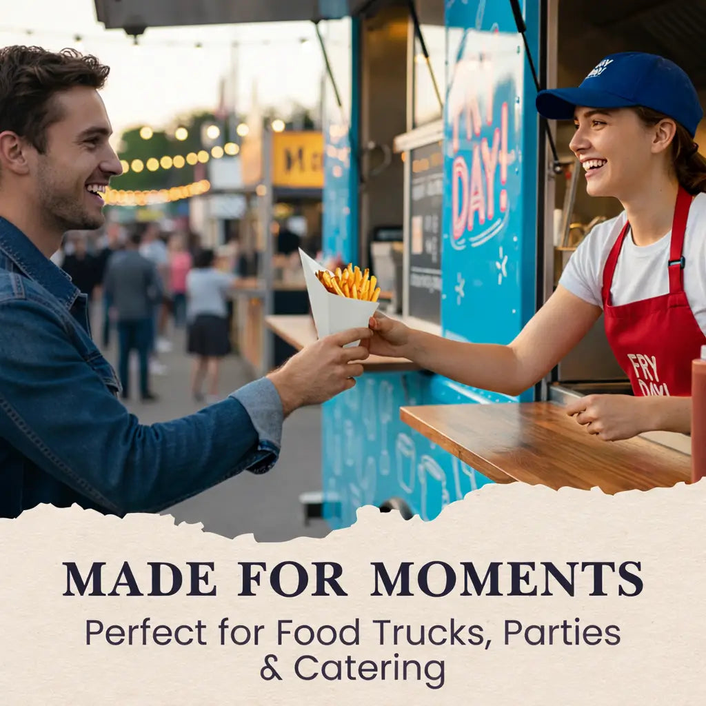 BLOW-OUT SALE Large K-18 White Cardboard Cones Without Sauce Container holds 9.5 oz.