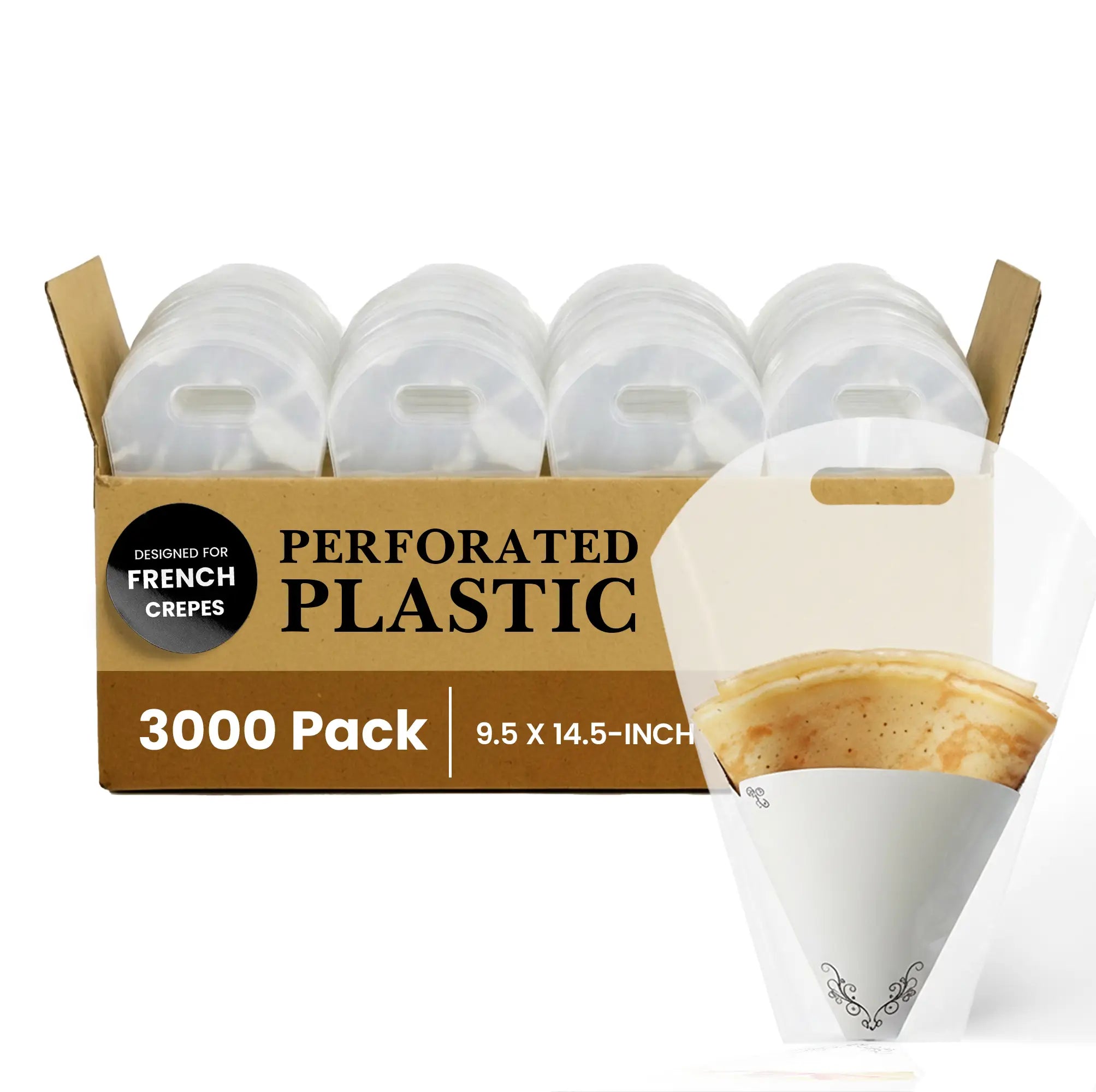 FRENCH CRETES
PERFORATED PLASTIC
3000 Pack
9.5 X 14.5-INCH