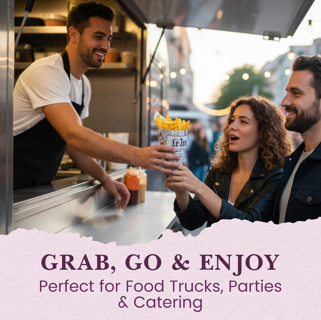 GRAB, GO & ENJOY
Perfect for Food Trucks, Parties & Catering