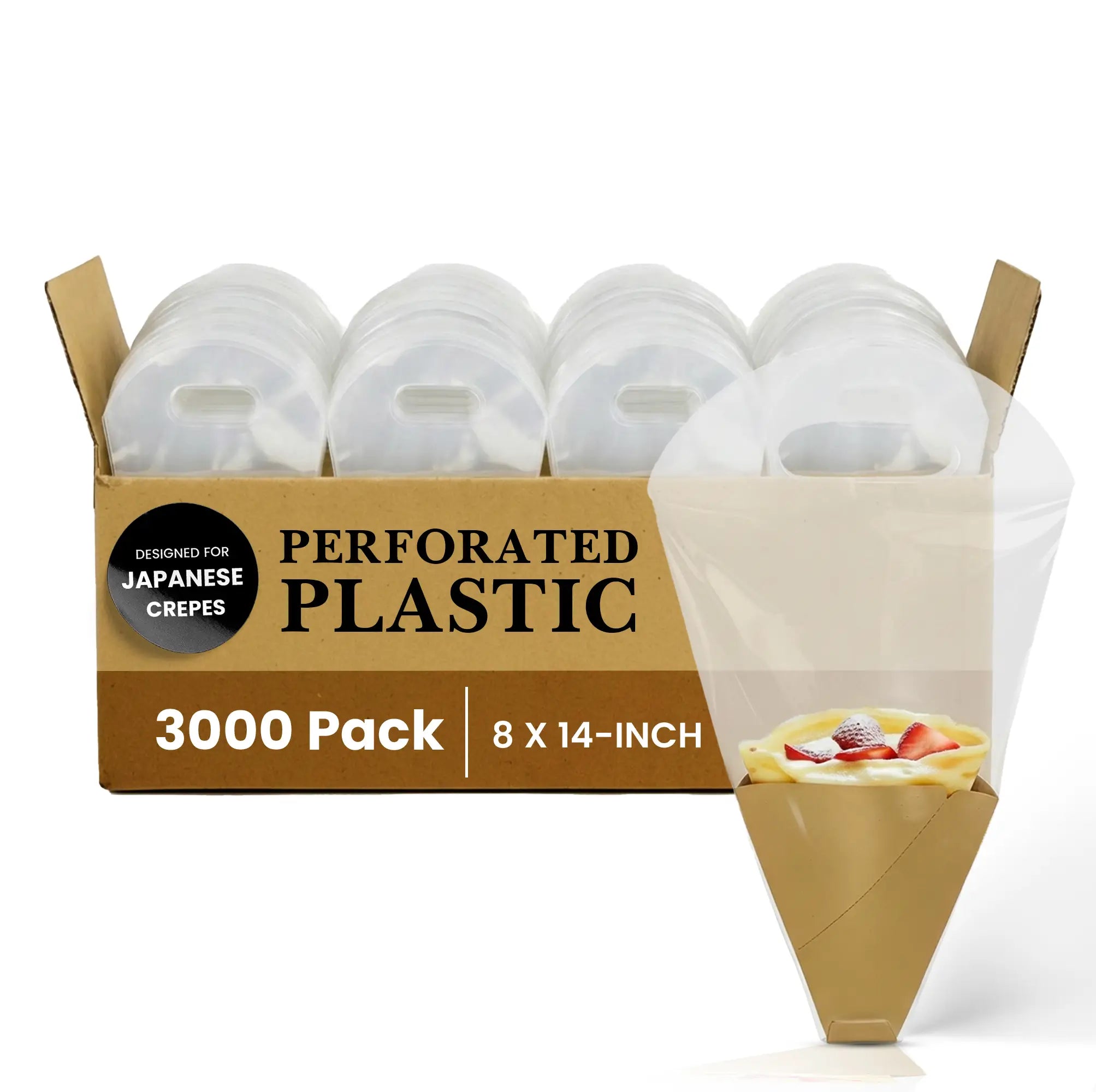 JAPANESE
CREPES
PERFORATED PLASTIC
3000 Pack
8 X 14-INCH