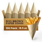 ECO BROWN PAPER CONES
100 Pack
18.5 oz